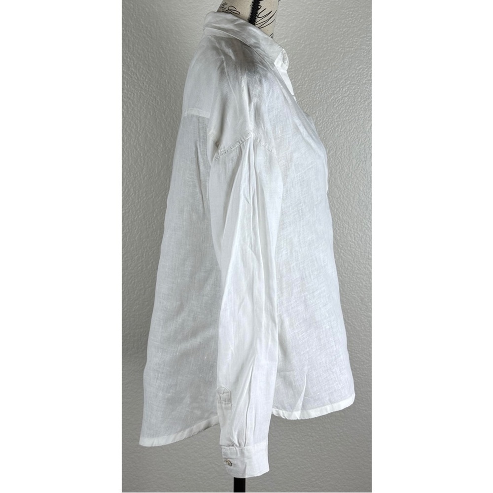 Sundance Women’s 100% Linen Boho Lagonlook Minimalist Blouse, size XS - Picture 4 of 8